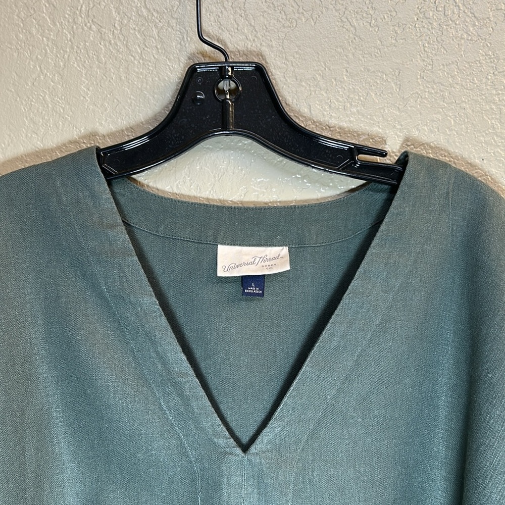 UNIVERSAL THREAD Linen Boho Bohemian Minimalist Lagan Look Boxy Fit Top - Picture 3 of 10